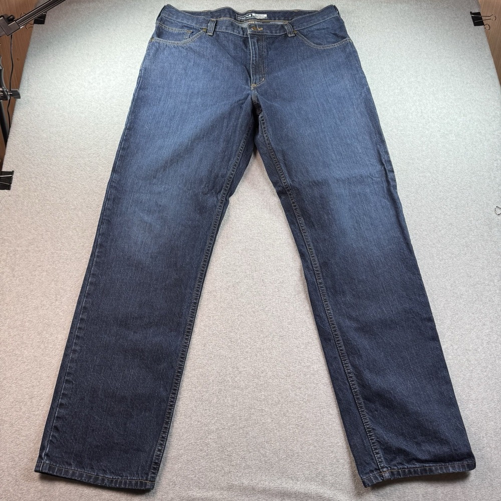 CARHARTT RELAXED FIT MENS DARK WASH BLUE DENIM JEANS SZ 38X34 BD5119-M EUC